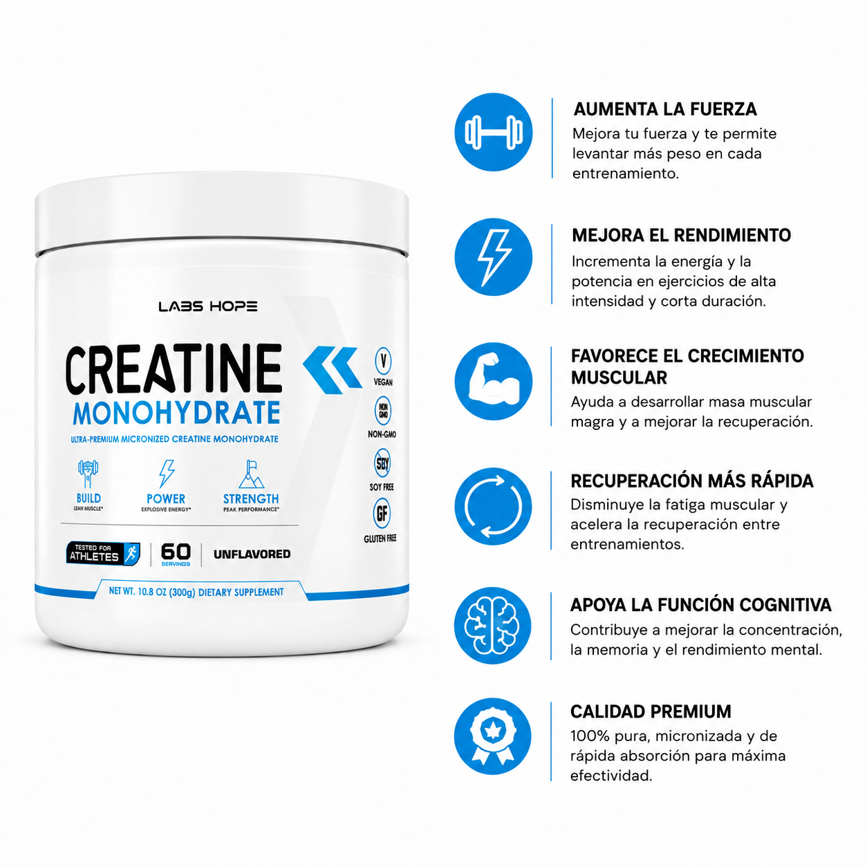 Creatina Monohidratada LabsHope 300g