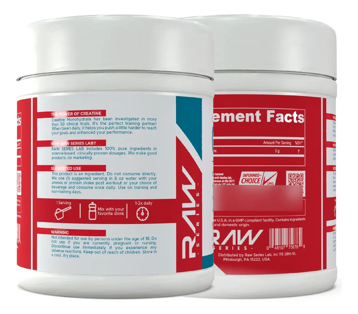 Creatina RAW Series Lab 72 Servicios