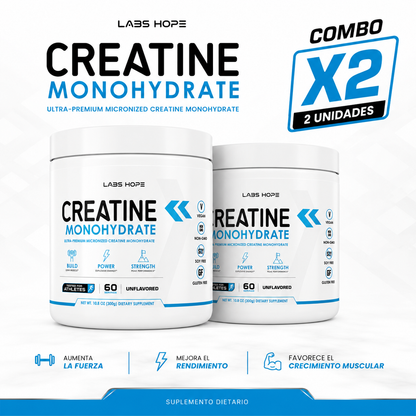 Combo x2 Creatina Monohidratada LabsHope 300g